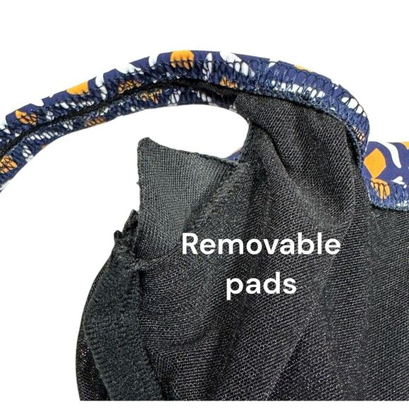 Gottex Tankini Swim Top Size 32D Blue Orange White Padded Underwire Geometric - Picture 6 of 11